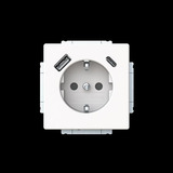 Busch-Jaeger Schutzkontaktsteckdose mit USB Typ A und USB Typ C weiß, Retail