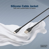 Digitus USB 2.0 Silikon-Anschlusskabel USB-A > USB-C schwarz, 1 Meter, PD, Laden mit bis zu 60 Watt