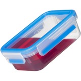 Emsa CLIP & CLOSE Frischhaltedosen 0,55 Liter transparent/blau, rechteckig, 3 Stück