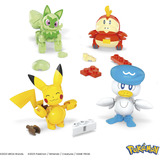 Mattel MEGA Pokémon Paldea Region Team, Konstruktionsspielzeug mit 4 Actionfiguren und 1 Pokéball, 79 Teile
