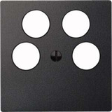 Merten Zentralplatte für Antennensteckdose vier Loch anthrazit, Retail
