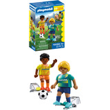PLAYMOBIL 72058 myLife Fußballspieler und Fußballspielerin - 72058, Konstruktionsspielzeug 