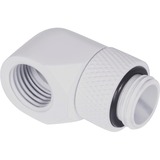 Alphacool Eiszapfen L-Verbinder drehbar G1/4 AG auf G1/4 IG - White, Verbindung weiß, für weiche Schläuche (PVC, Silikon, Neoprene)