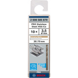 Bosch PRO Stainless Steel HSS-Co Spiralbohrer, Ø 3,5mm 10 Stück, Arbeitslänge 39mm