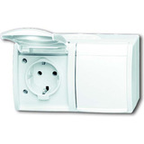 Busch-Jaeger Steckdose 20/2 Einbau-Wandgerät 54 weiß, Retail