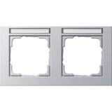 Gira Abdeckrahmen 2-fach waagerecht bruchsicher, Abdeckung aluminium, Retail