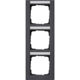 Gira Abdeckrahmen 3-fach senkrecht, bruchsilber anthrazit, Retail