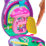 Mattel Polly Pocket Mama und Baby Igel Handtaschen-Spielset mit 2 Puppen und 16 Zubehörteilen 