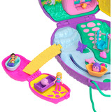 Mattel Polly Pocket Mama und Baby Igel Handtaschen-Spielset mit 2 Puppen und 16 Zubehörteilen 