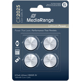MediaRange Lithium Knopfzellen, CR2025|3V, 4er Pack, Batterie 4 Stück