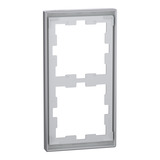 Merten Rahmen 2-fach D-Life, Thermoplast lackiert, glänzend, Schutzart IP20, Maße 90x163x12 mm edelstahl, Retail
