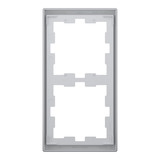 Merten Rahmen 2-fach D-Life, Thermoplast lackiert, glänzend, Schutzart IP20, Maße 90x163x12 mm edelstahl, Retail