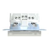 Merten Schutzkontakt-Steckdose mit erhöhtem Berührungsschutz und Schraub-Liftklemmen weiß (glänzend), Retail