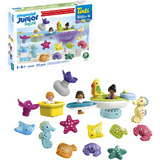 PLAYMOBIL 71777 JUNIOR & Tinti: Bunter Badespaß Adventskalender, Konstruktionsspielzeug 