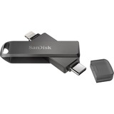 SanDisk iXpand Luxe 64 GB, USB-Stick schwarz, USB-C 3.2 Gen 1, Apple Lightning Connector