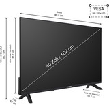 Telefunken D40F751X7CW, LED-Fernseher 102 cm (40 Zoll), schwarz, FullHD, Tripple-Tuner, TiVo-Betriebssystem