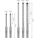 Bosch Professional EXPERT Hammerbohrer-Satz SDS-plus-7X, 5-teilig Ø 5 / 6 / 8 / 10mm, Arbeitslänge 50mm / 100mm