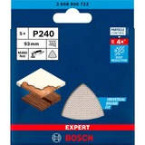 Bosch Professional Expert M480 Netzstruktur-Schleifblatt 93mm, K240 5 Stück, für Deltaschleifer