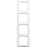 Busch-Jaeger Rahmen vierfach mit Sichtfenster und Beschriftungsträger, glänzend, Kunststoff, IP20 weiß (glänzend), Retail