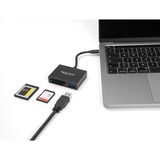 DeLOCK USB-C Card Reader für XQ- und SD mit USB 5 Gbps Typ-A Port, Kartenleser schwarz