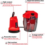 EINHELL Power X-Change Akku-Klarwasserpumpe GE-SP 18 LL Li-Solo, 18Volt, Tauch- / Druckpumpe rot/schwarz, ohne Akku und Ladegerät