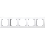 Merten M-PLAN Rahmen 5-fach Rahmen aus Thermoplast glänzend weiß, Retail