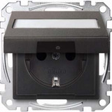 Merten Schutzkontaktsteckdose mit Klappdeckel und Schriftfeld Retail