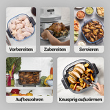  Ninja Crispi Pro 5-in-1 Heißluftfritteuse weiß/transparent, 2050 Watt, 2 Körbe 2,3 und 5,7 Liter
