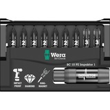 Wera Bit-Check 10 PZ Impaktor 1, 1/4", 10-teilig, Bit-Satz diamantbeschichtet, extrem belastbar