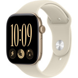 Apple Watch Series 12, Smartwatch gold, Aluminium, 46 mm, Sportarmband Sand M/L