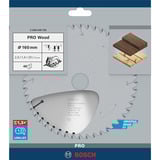 Bosch PRO Wood Kreissägeblatt, Ø 160mm, 48Z Bohrung 20mm, für Handkreissägen