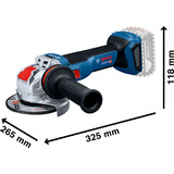Bosch X-LOCK Akku-Winkelschleifer GWX 18V-11 S Professional solo, 18Volt blau/schwarz, ohne Akku und Ladegerät, Ø 125mm, in L-BOXX