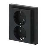 Busch-Jaeger Schutzkontakt Doppelsteckdose CEE 7/3 Typ F mit erhöhtem Berührungsschutz schwarz, Retail