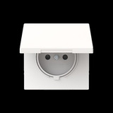 Busch-Jaeger Steckdose mit Erdungsstift mit Klappdeckel und Schutzkontaktstift weiß, Retail