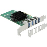  DeLOCK PCIe x4>4x ext. USB 3.0 Quad C.LP 