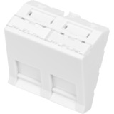 Digitus Frontplatte 2Port abgewinkelt, für Rahmen DN-93802-5-SH, Blende weiß, 45x45mm