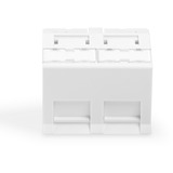 Digitus Frontplatte 2Port abgewinkelt, für Rahmen DN-93802-5-SH, Blende weiß, 45x45mm