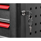 EINHELL Werkstattwagen leer, 6 Schubladen, Werkzeugwagen schwarz/rot, 4 flache, 2 hohe Schubladen