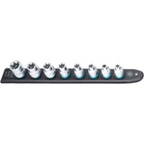 Hazet SmartRail 1/2" Steckschlüsseleinsatz-Satz Außen-Sechsrund, 8-teilig schwarz, E10 - E24, kurz