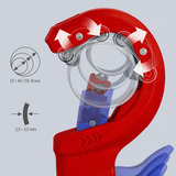 KNIPEX Rohrschneider DPT50 rot/blau, Ø 32-50mm