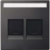 Merten Zentralplatte für Modular Jack mit Schreibfeld anthrazit, Retail