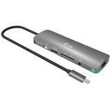 i-tec USB-C Metal Nano 4K Docking Station, Dockingstation grau, HDMI, USB-C, USB, RJ-45, PD, mit Ladegerät