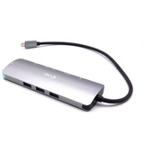 i-tec USB-C Metal Nano 4K Docking Station, Dockingstation grau, HDMI, USB-C, USB, RJ-45, PD, mit Ladegerät