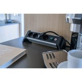 Brennenstuhl Alu-Office-Line Steckdosenleiste 4-fach, für den Schreibtisch schwarz/aluminium, 1,8 Meter Kabel, mit Sicherheitsschalter