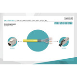 Digitus Professional Cat.7a S/FTP Verlegekabel simplex, B2ca gelb, 500 Meter Trommel