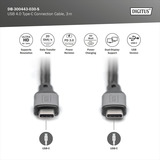 Digitus USB4 Gen 2x2 Kabel, USB-C Stecker > USB-C Stecker, 20Gbit/s schwarz/grau, 3 Meter, PD 3.0, Laden mit 60 Watt