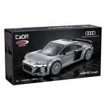 Jamara Audi R8 Coupé Maßstab 1:24 Bausatz aus Kunststoffbausteinen, Konstruktionsspielzeug grau