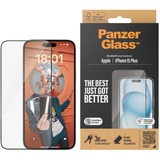 PanzerGlass Displayschutz, Schutzfolie transparent/schwarz, iPhone 15 Plus, EasyAligner