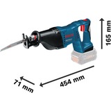 Bosch Akku-Säbelsäge GSA 18 V-LI Professional, 18 Volt blau/schwarz, 2x Li-Ionen Akku 5,0Ah, in L-BOXX