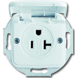 Busch-Jaeger Nema Steckdose mit Klappdeckel 3016 EUK 214 weiß, Retail